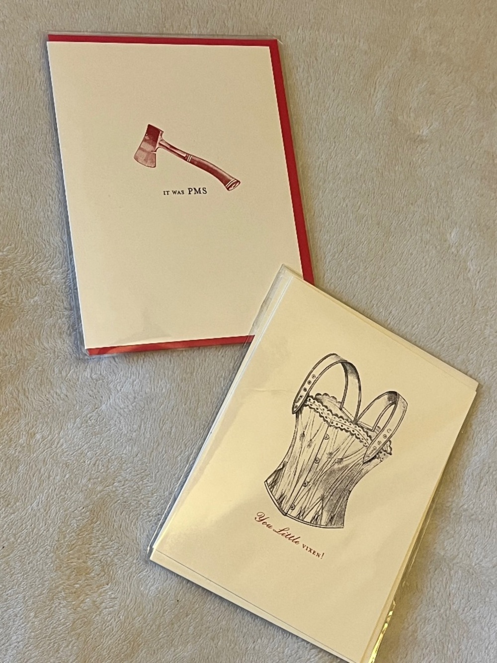 Bella Muse Funny Greeting Cards Set of 2 | Blank Inside | New | Snarky Humor